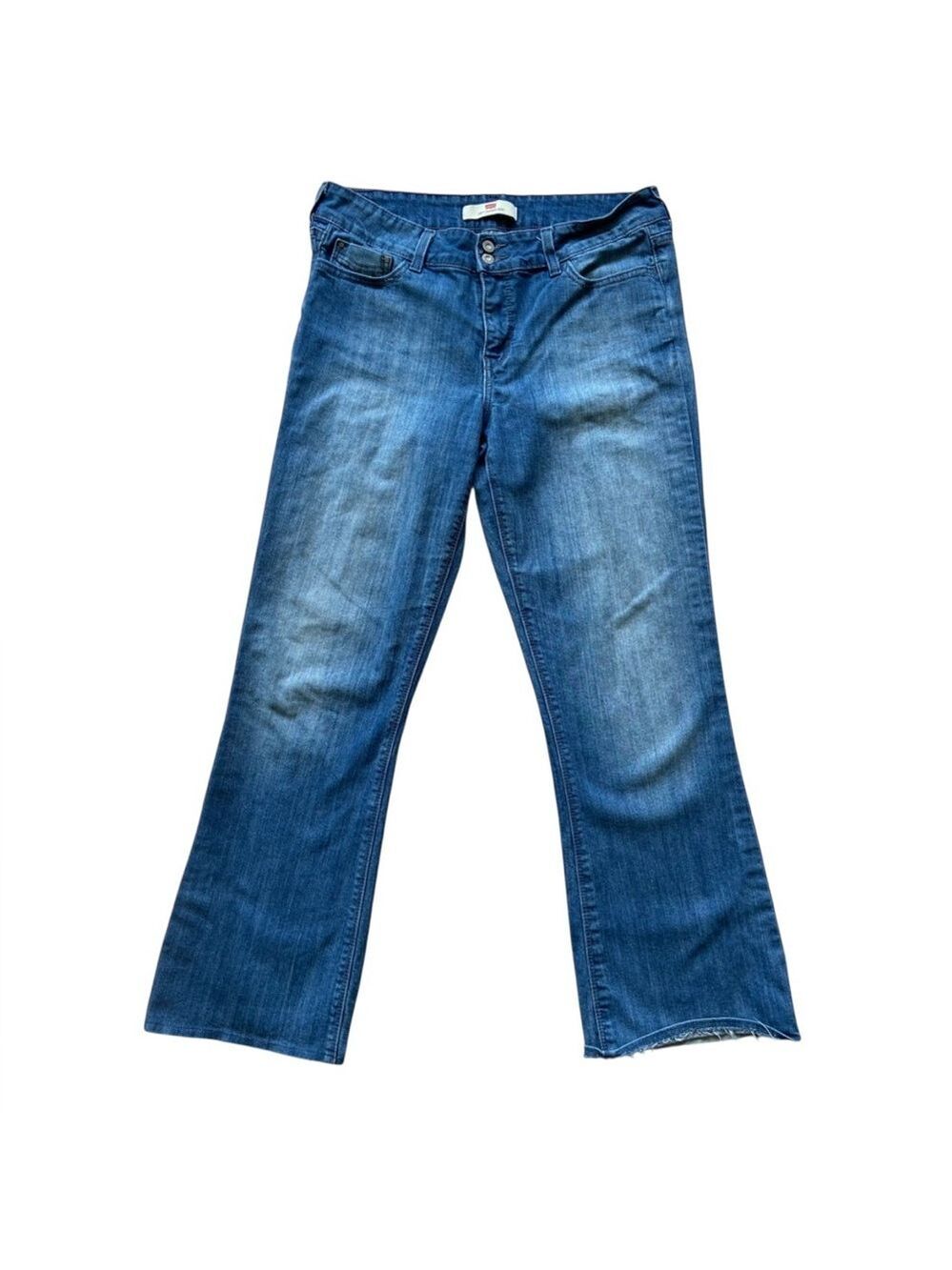 Levis Slender boot 526 mid rise flattering fake flap pockets sloppy jeans size12